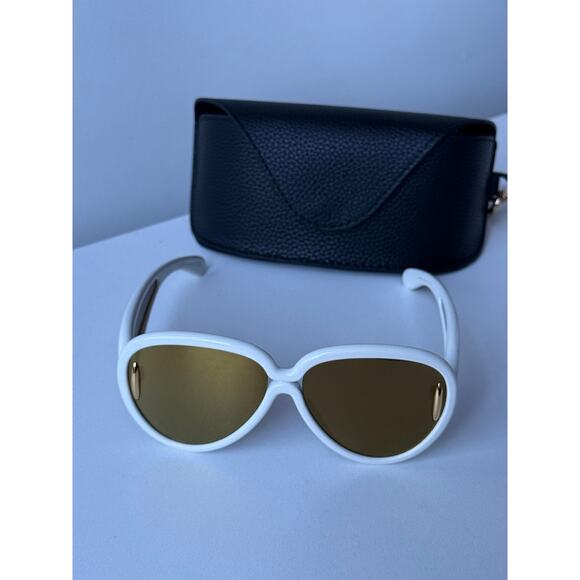 NEW Loewe LW40132I Sunglasses in White Gold Mirror